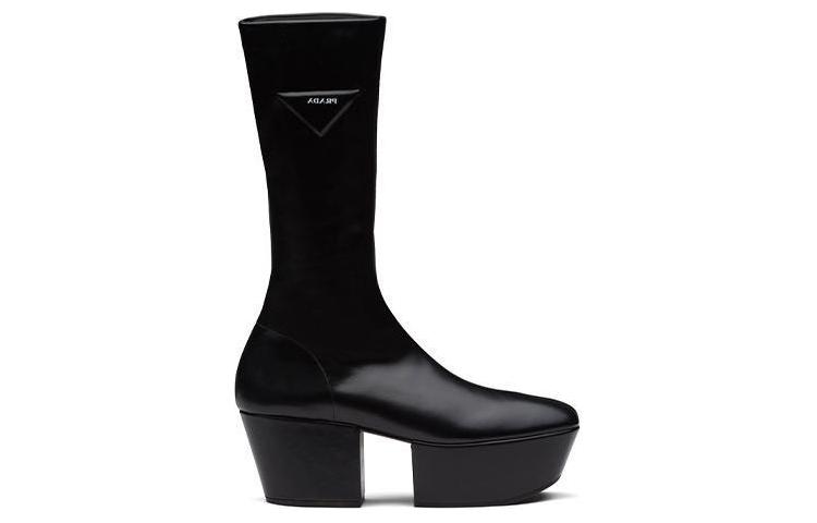 (W) Prada Chunky Sole Long Boots 'Black Leather' 圖 2