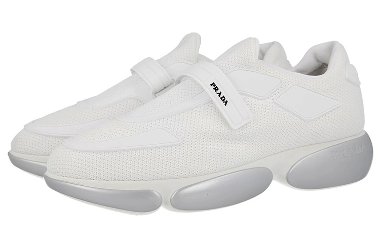 Lookbook (W) Prada Sepatu Kulit Klasik 'Logo Putih' 1E293I_3K7I_F0J36