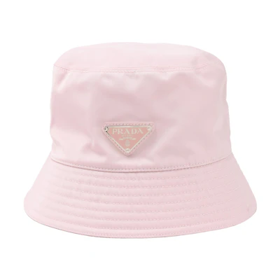(Women) PRADA Classic Triangle Logo Nylon Bucket Hat. 1HC137-2DMI-F0E18