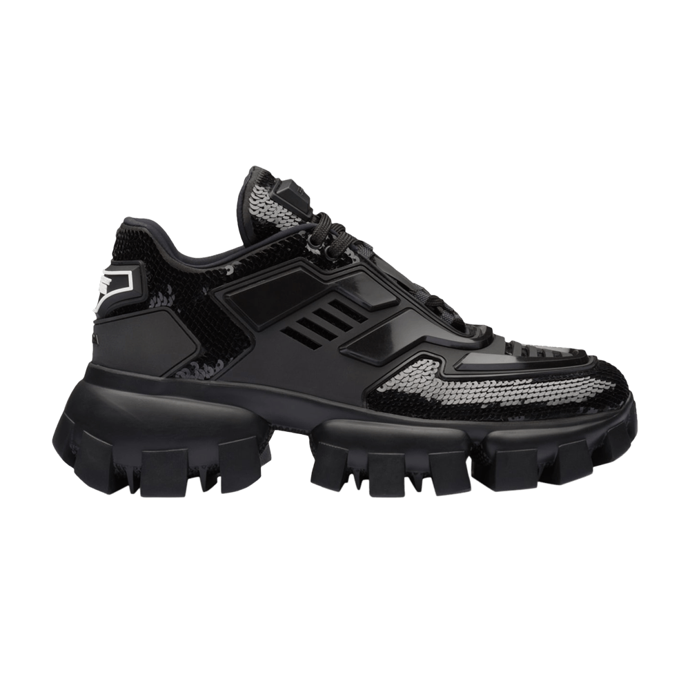 Buy (W) 普拉达 Cloudbust Thunder 闪亮黑扣球鞋 1E786M-959-F0002