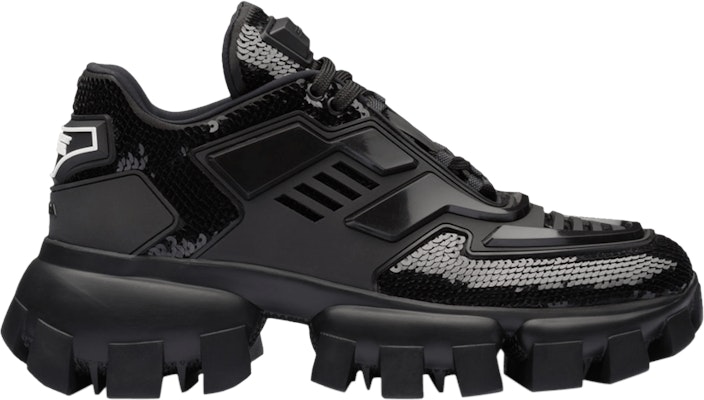 (W) 普拉达 Cloudbust Thunder 闪亮黑扣球鞋 1E786M-959-F0002 Buy (W) 普拉达 Cloudbust Thunder 闪亮黑扣球鞋 1E786M-959-F0002