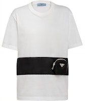 (Women) PRADA Contrasting Crewneck Short Sleeve T-Shirt White 135684-1XBH-F0964-S-202 (Women) PRADA Contrasting Crewneck Short Sleeve T-Shirt White 135684-1XBH-F0964-S-202
