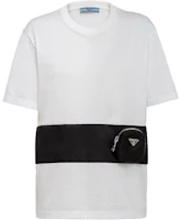 Order (W) PRADA 對比設計圓領白色短袖T恤 135684-1XBH-F0964-S-202