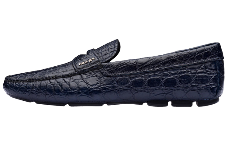 (W) Prada Crocodile Leather Loafer 'Blue'
