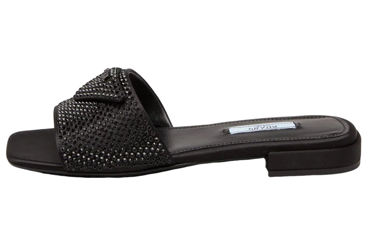 Buy (W) 普拉达水晶平底方头拖鞋 '黑色时尚' 1XX608_2AWL_F0002_F_B010