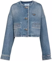Order (W) Prada 丹寧腰帶三角形標誌外套 GFB297-12O0-F0BAU-S-222