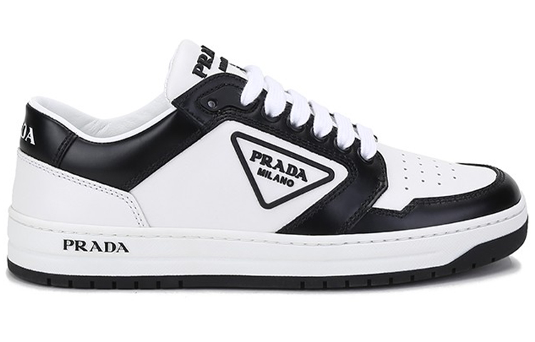 (W) Prada District Leather Sneakers 'White Black' 圖 2