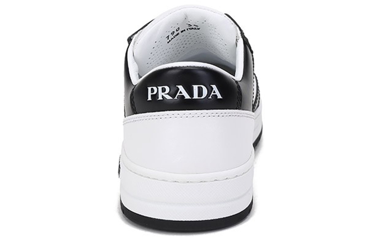 (W) Prada District Leather Sneakers 'White Black' 圖 4