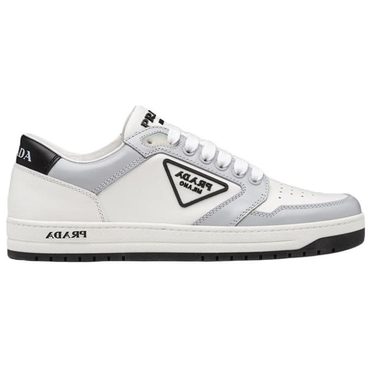 (Women) Prada District Leather Sneakers 'White Grey' 1E790M_3LJ6_F0A4C_F_030