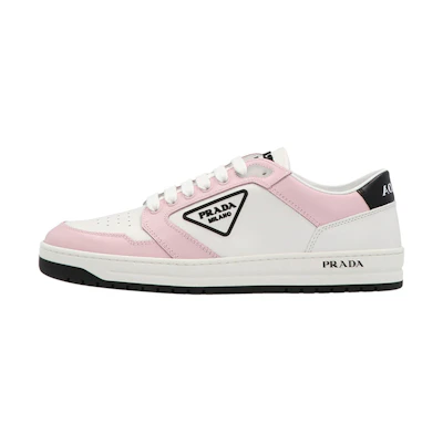 (W) Prada District Sneaker White Pink Perforated Leather
