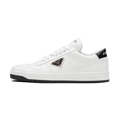(W) Prada Downtown Perforated Leather Sneakers 'White Black'