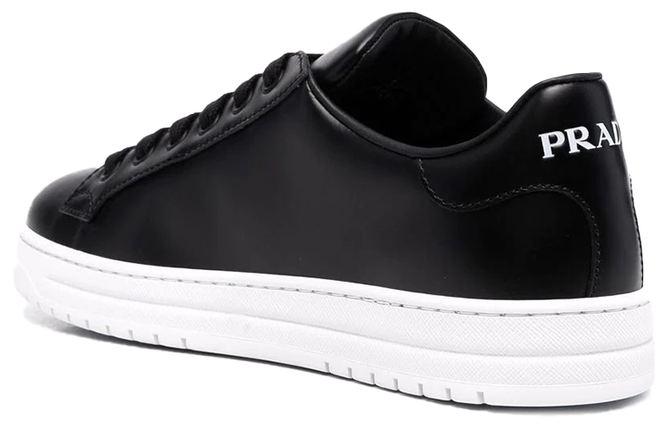 (W) Prada Downtown Brushed Leather Sneakers 'Black White' 圖 3
