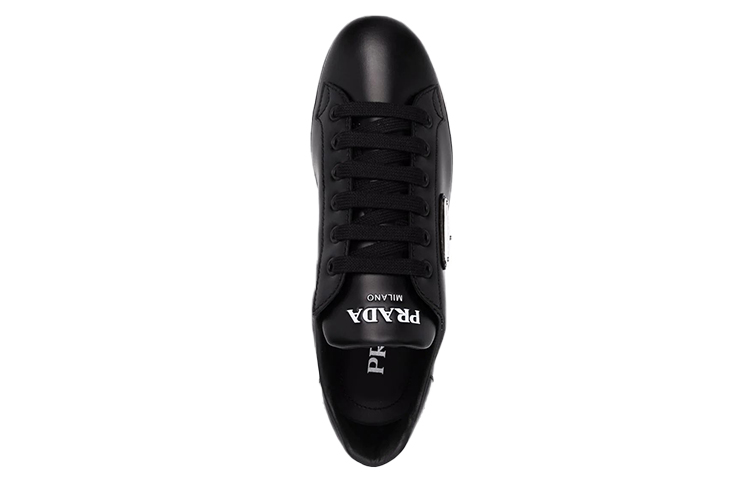 (W) Prada Downtown Brushed Leather Sneakers 'Black White' 圖 4
