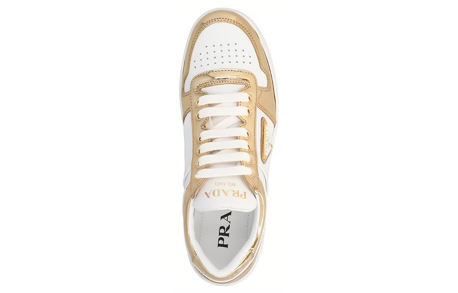 Shop (W) Prada 范思哲市区皮革运动鞋 '白金' 1E792M_3LMG_F056X_F_030
