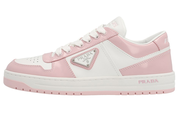 (W) Prada Downtown Leather Sneakers 'White Pink' 1E792M-3LKG-F0D8U-F-030