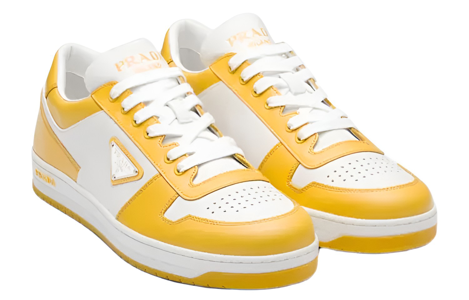 (W) Prada Downtown Leather Sneakers 'White Sun' 圖 3
