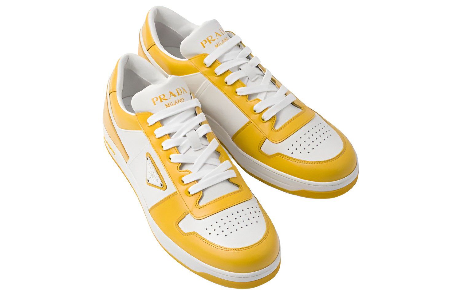 (W) Prada Downtown Leather Sneakers 'White Sun' 圖 4