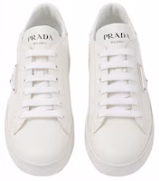Lookbook (W) Prada Downtown Low Top Sneakers Kulit Putih Perak 1E904M_B4L_F0009_F_030