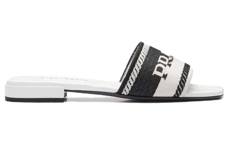 (W) Prada Embroidered Fabric Slide White 'Versatile Fashion' 圖 2
