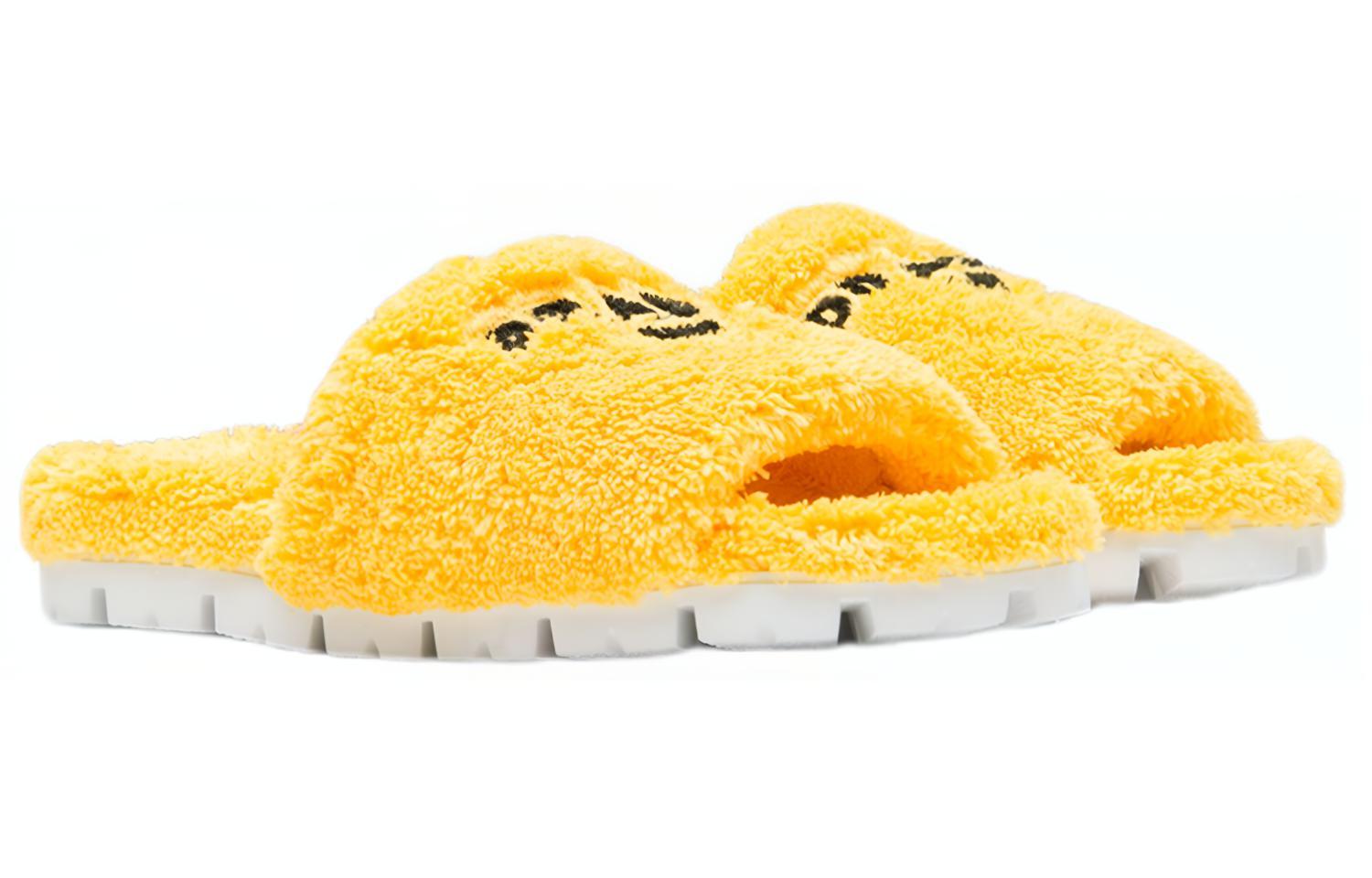 (W) Prada Embroidered Logo Slippers 'Yellow' 圖 3