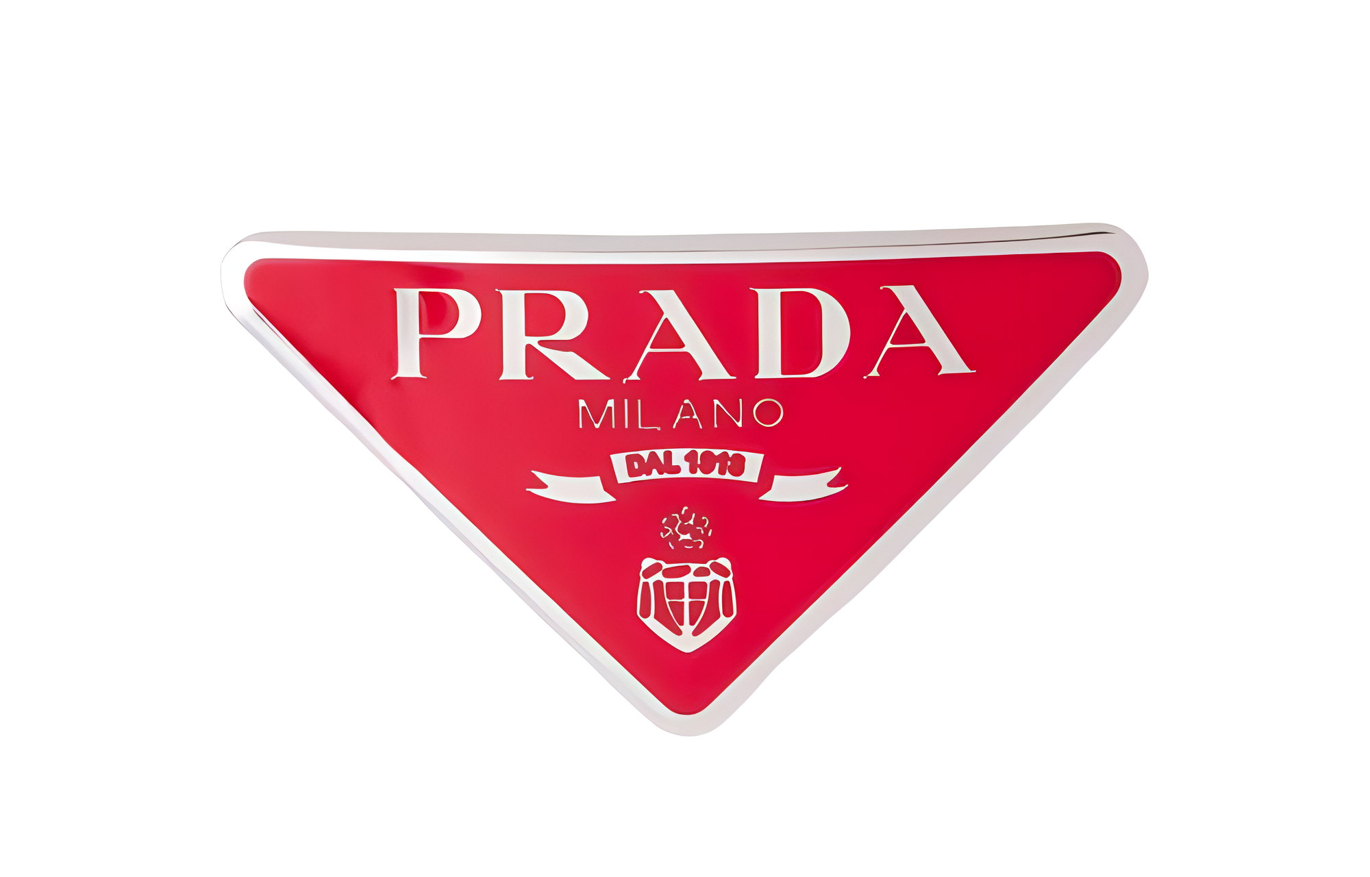 (Women) PRADA Enamel Triangle Hair Clip Red for Women. 1IF050_2BA6_F068Z
