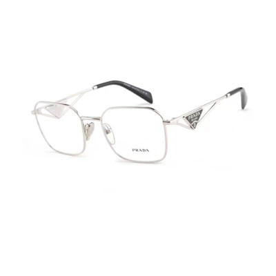 (Women) PRADA Eyeglasses Women Silver Irregular Frame with Logo Optical Glasses SPRA51V-1BC1O1