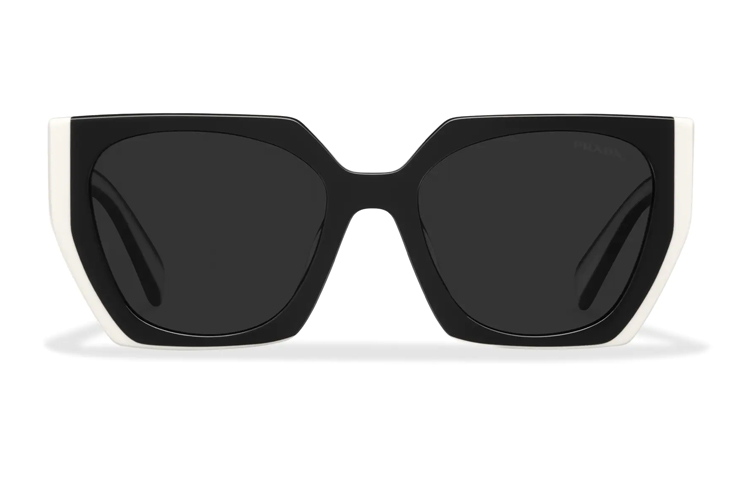 (Women) PRADA Eyewear Irregular Black Sunglasses with Letter Decorated Temples SPR15WF-09Q-5S0 圖 3