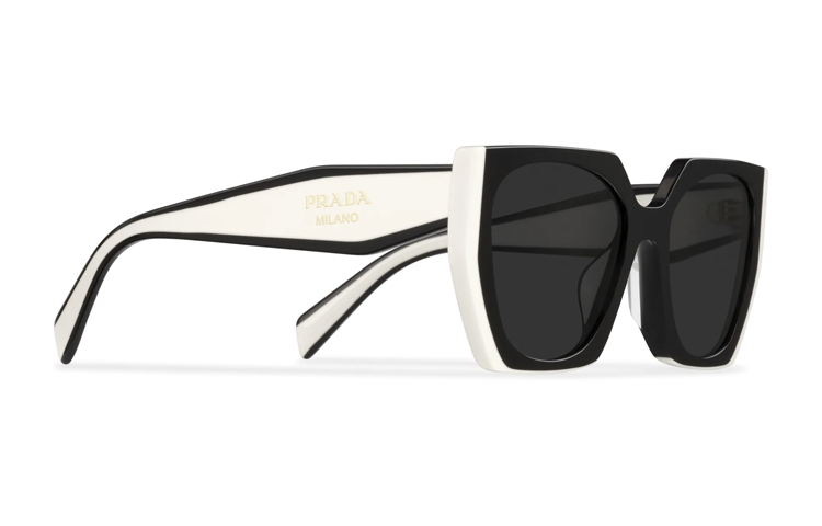 (Women) PRADA Eyewear Irregular Black Sunglasses with Letter Decorated Temples SPR15WF-09Q-5S0 圖 4