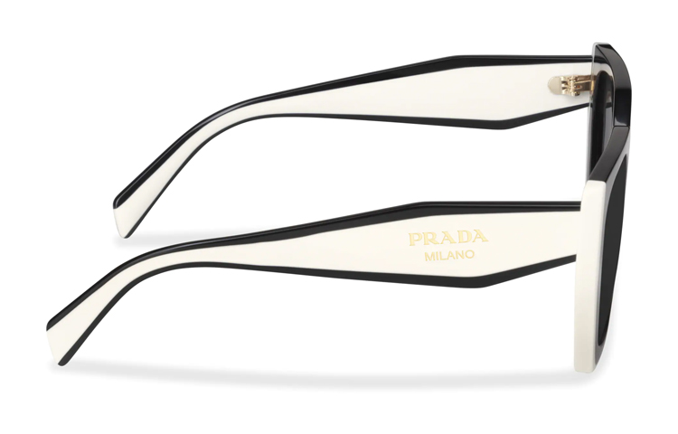 (Women) PRADA Eyewear Irregular Black Sunglasses with Letter Decorated Temples SPR15WF-09Q-5S0 圖 5