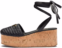 (Women) Prada Fabric Buckle Round Toe Wedge 'Fashion Sandal Black' 1XZ760_70N_F0002_F_075 (Women) Prada Fabric Buckle Round Toe Wedge 'Fashion Sandal Black' 1XZ760_70N_F0002_F_075