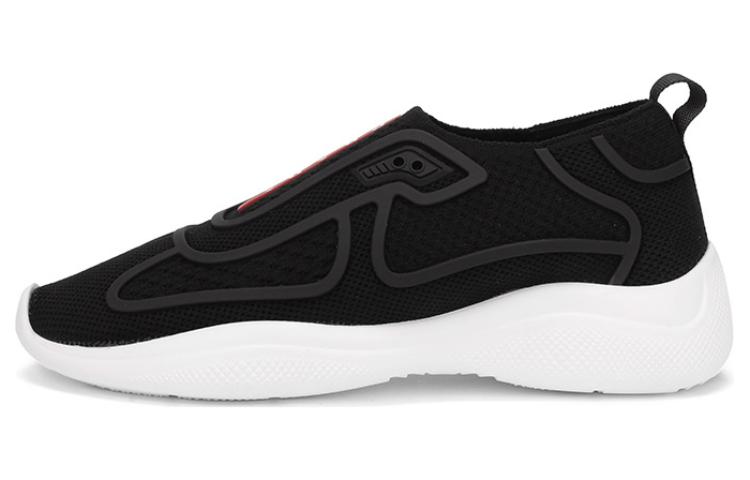 (W) Prada Fabric Fashion Sneakers 'Black White'