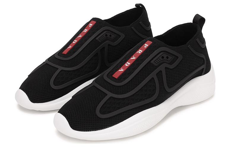 (W) Prada Fabric Fashion Sneakers 'Black White' 圖 3