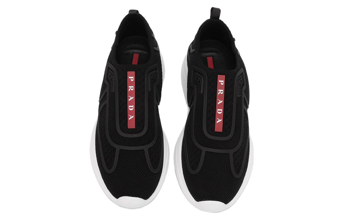 (W) Prada Fabric Fashion Sneakers 'Black White' 圖 4
