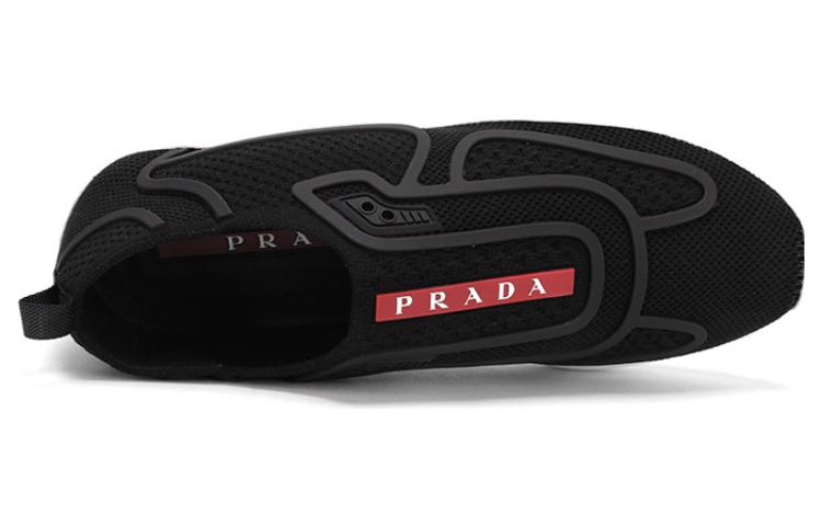 (W) Prada Fabric Fashion Sneakers 'Black White' 圖 5