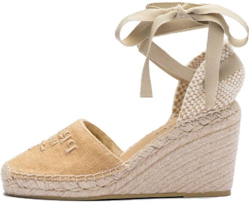 (Women) Prada Fabric Lace-Up Round Toe Fashion 'Wedge High Heel 9cm Light Brown' 1IZ045_376_F0ESE_F_090 Buy (Women) Prada Fabric Lace-Up Round Toe Fashion 'Wedge High Heel 9cm Light Brown' 1IZ045_376_F0ESE_F_090