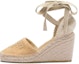 Buy (Women) Prada Fabric Lace-Up Round Toe Fashion 'Wedge High Heel 9cm Light Brown' 1IZ045_376_F0ESE_F_090