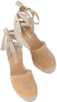 (Women) Prada Fabric Lace-Up Round Toe Fashion 'Wedge High Heel 9cm Light Brown' 1IZ045_376_F0ESE_F_090 Lookbook (Women) Prada Fabric Lace-Up Round Toe Fashion 'Wedge High Heel 9cm Light Brown' 1IZ045_376_F0ESE_F_090