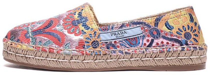 (W) プラダ ファブリック プリント エスパドリーユ (カラーブロック) 1S346I_2I2_F0566_F_020 Buy (W) プラダ ファブリック プリント エスパドリーユ (カラーブロック) 1S346I_2I2_F0566_F_020