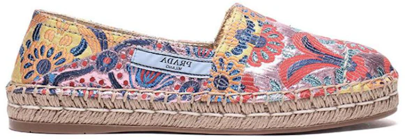 Order (W) Prada Kain Cetak Kasut Rata Espadril 'Warna-Block' 1S346I_2I2_F0566_F_020