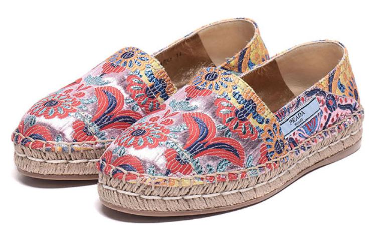 Lookbook (Women) Prada Fabric Print Espadrille Flats 'Color-Block' 1S346I_2I2_F0566_F_020