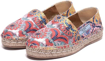 Lookbook (W) Prada Kain Cetak Kasut Rata Espadril 'Warna-Block' 1S346I_2I2_F0566_F_020