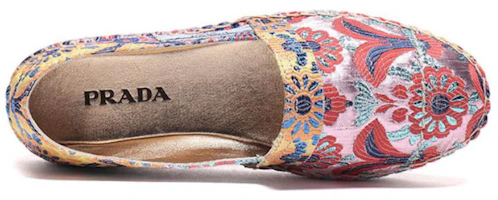 Purchase (W) Prada Kain Cetak Kasut Rata Espadril 'Warna-Block' 1S346I_2I2_F0566_F_020