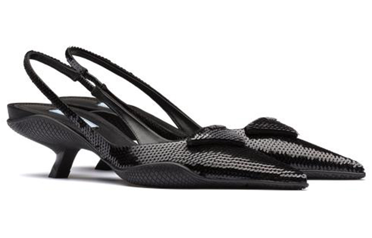 (W) Prada Fabric Sandals with Sequins 'Black Fashion' 圖 3