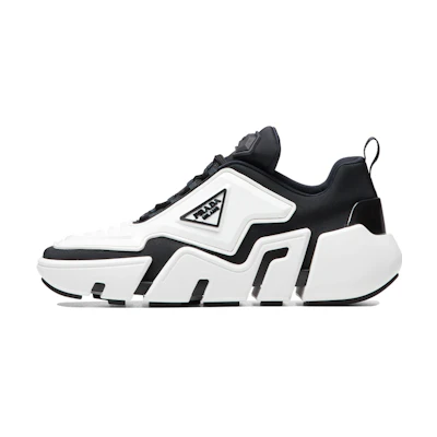 (W) Prada Fabric Sneakers 'Black and White'
