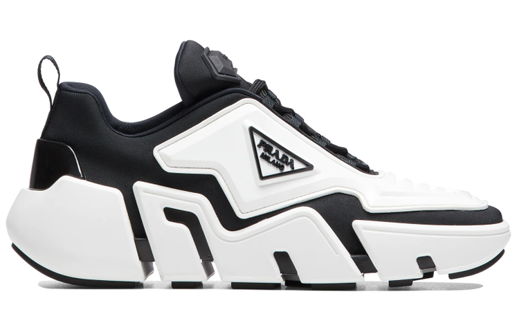 (W) Prada Fabric Sneakers 'Black and White' 圖 2