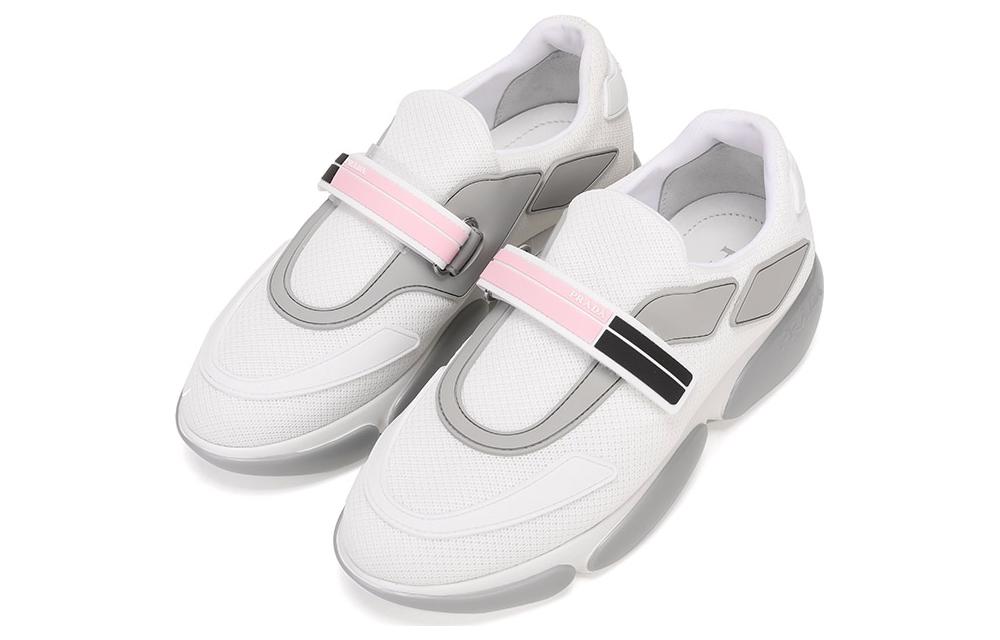 (W) Prada Fabric Sneakers 'White Silver Grey' 圖 3