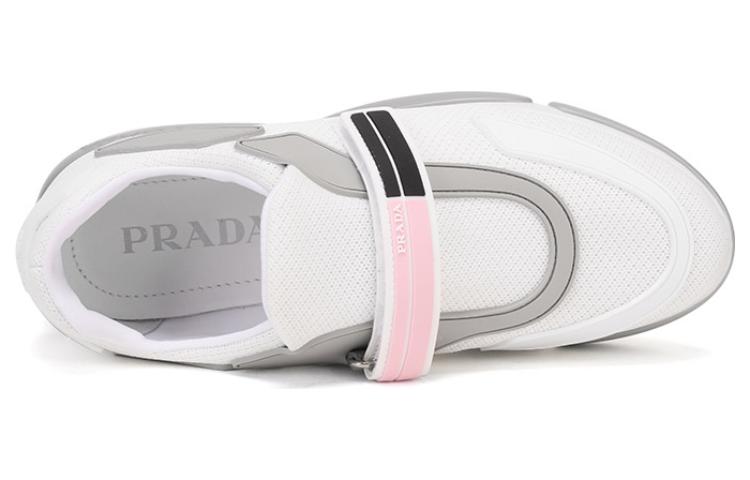 (W) Prada Fabric Sneakers 'White Silver Grey' 圖 5