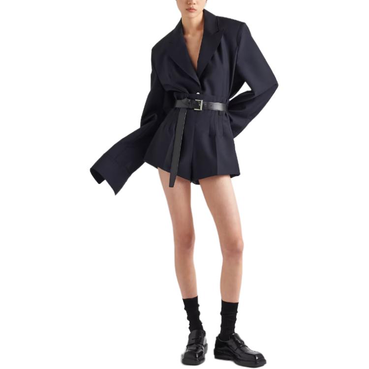 Lookbook (W) Prada 時尚長袖單排扣西裝外套 海軍藍 P565OH-1P3Z-F0008-S-OOO