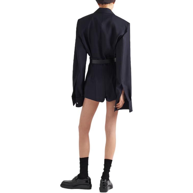 Shop (W) Prada 時尚長袖單排扣西裝外套 海軍藍 P565OH-1P3Z-F0008-S-OOO