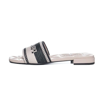 (W) Prada Fashion Sandals 'Logo Embroidery Black Cream'